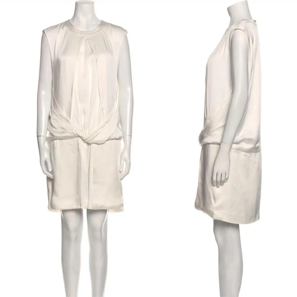 Alexander Wang Ivory Mini Dress Cream Ruched‎ Front Size 4